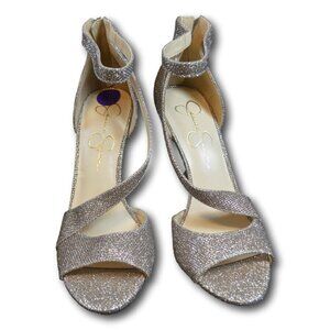 Jessica Simpson Womens Rayli 2 Stilettos Open Toe Evening Sandals Gold 8.5